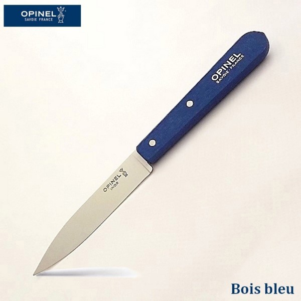 Opinel Couteau de cuisine sans dents bois bleu vue 1