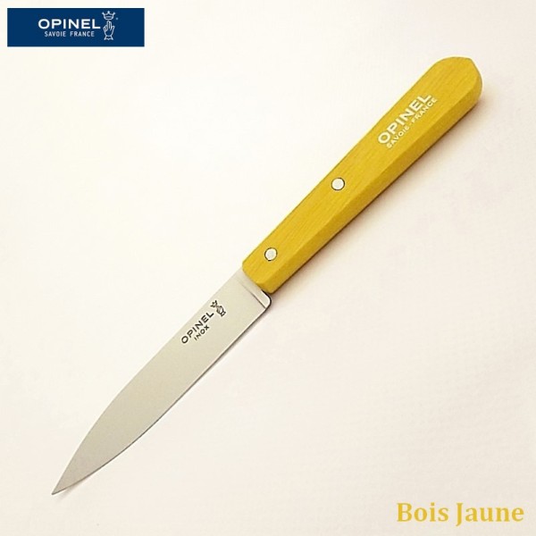 Opinel Couteau de cuisine sans dents bois jaune vue 1