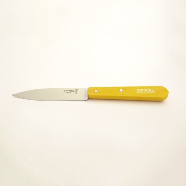 Opinel Couteau de cuisine sans dents bois jaune vue 2