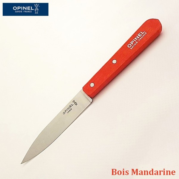 Opinel Couteau de cuisine sans dents bois mandarine vue 1