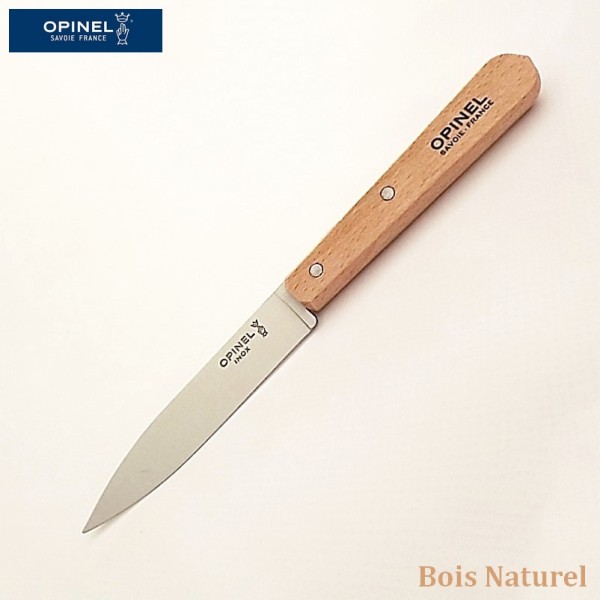 Opinel Couteau de cuisine sans dents bois naturel vue 1