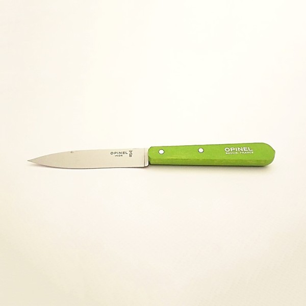 Opinel Couteau de cuisine sans dents bois vert pomme vue 2