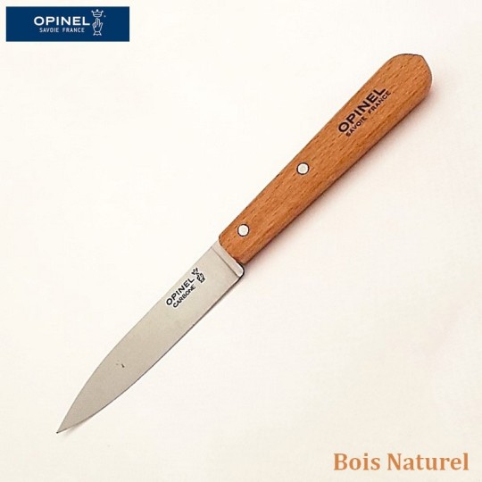 Opinel Couteau de cuisine carbone bois naturel vue 1