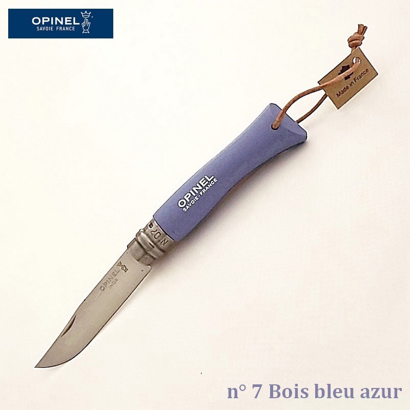 Opinel Couteau de poche baroudeur n° 7 bois bleu vue 1 Opinel Couteau de poche baroudeur n° 7 bois bleu vue 1