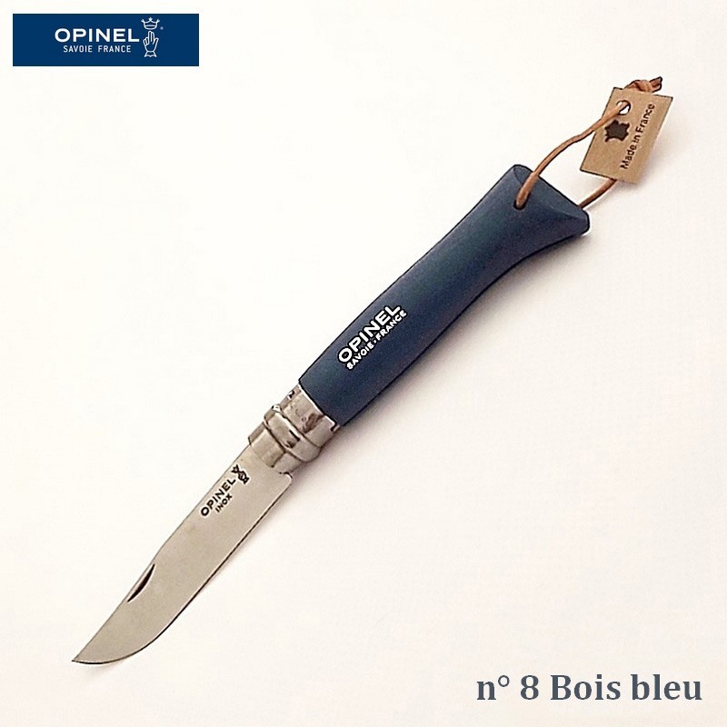 Opinel Couteau de Poche Baroudeur N°8 Bois bleu - Vue 1 Opinel Couteau de Poche Baroudeur N°8 Bois bleu - Vue 1