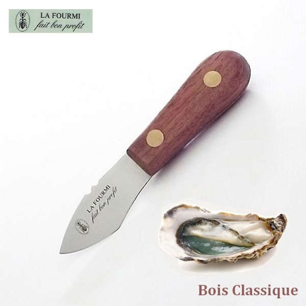 Couteau de cuisine à huître large La Fourmi Bois classique
