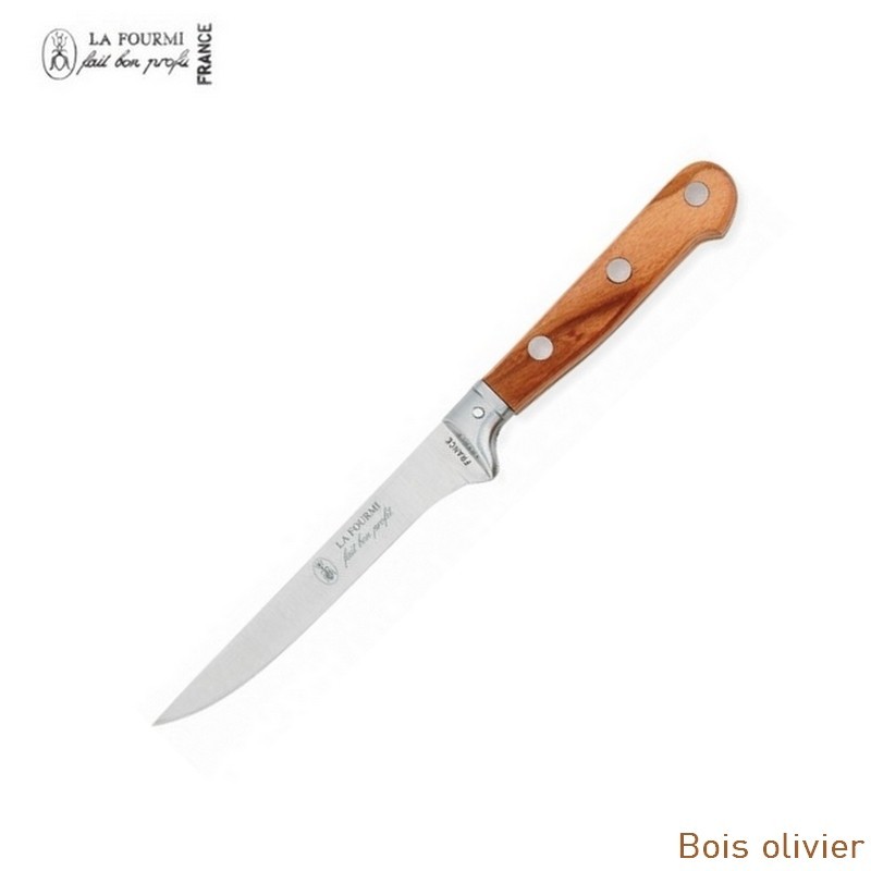 La Fourmi couteau de table gamme Prestige sans dents - bois olivier
