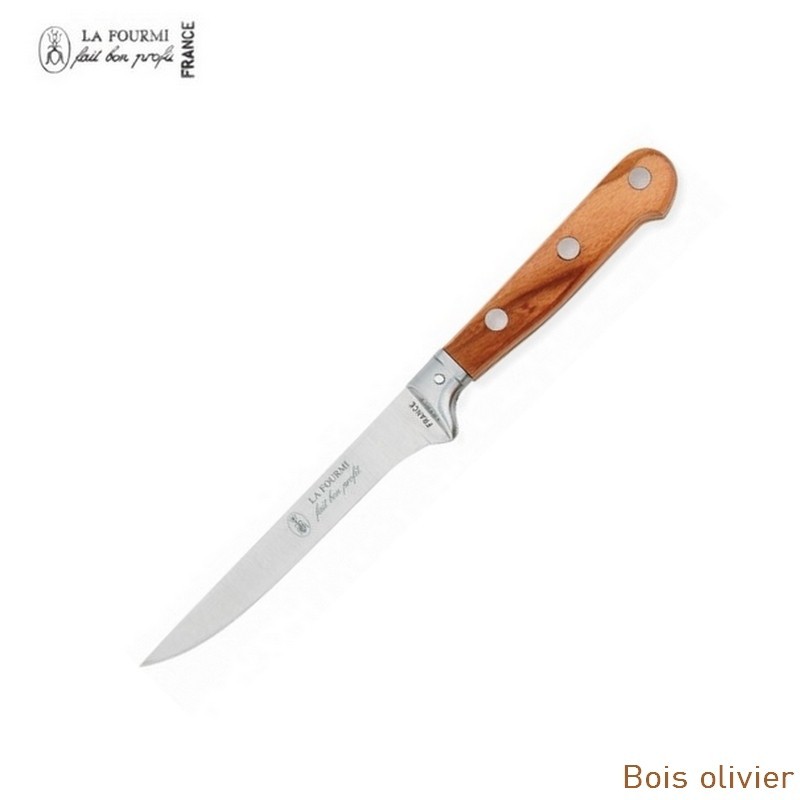 La Fourmi couteau de table gamme Prestige sans dents - bois olivier La Fourmi couteau de table gamme Prestige sans dents - bois olivier