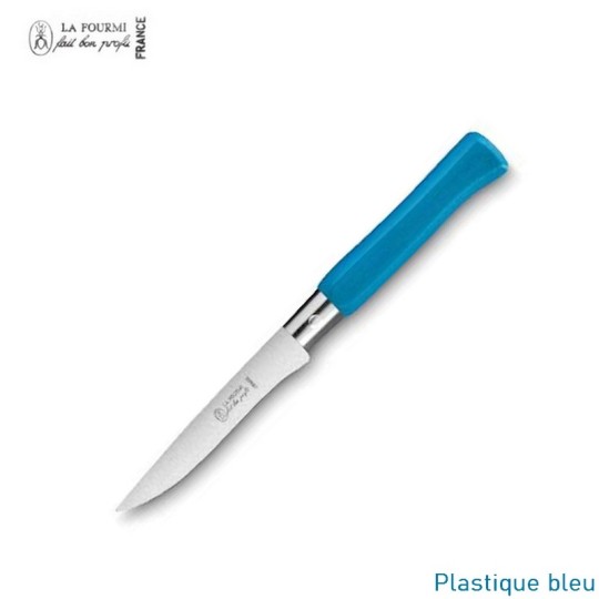 La Fourmi couteau de table gamme country sans dents - plastique bleu