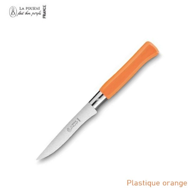 La Fourmi couteau de table gamme country sans dents - plastique orange