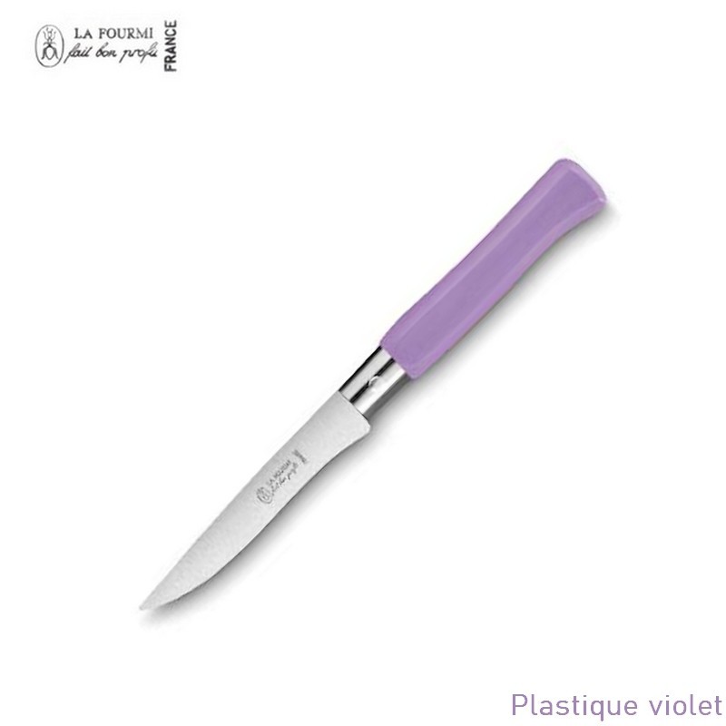 La Fourmi couteau de table gamme country sans dents - plastique violet