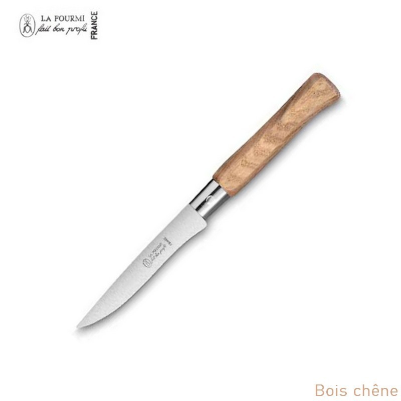 La Fourmi couteau de table gamme country sans dents - bois chene
