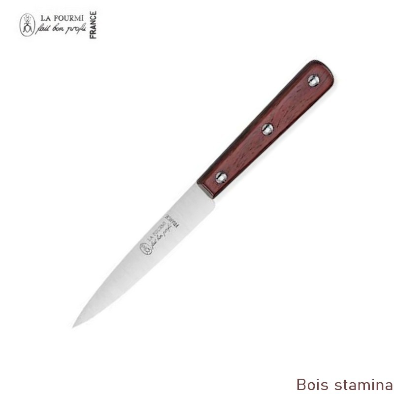 La Fourmi Couteau de cuisine Lisse 10 cm - Bois stamina