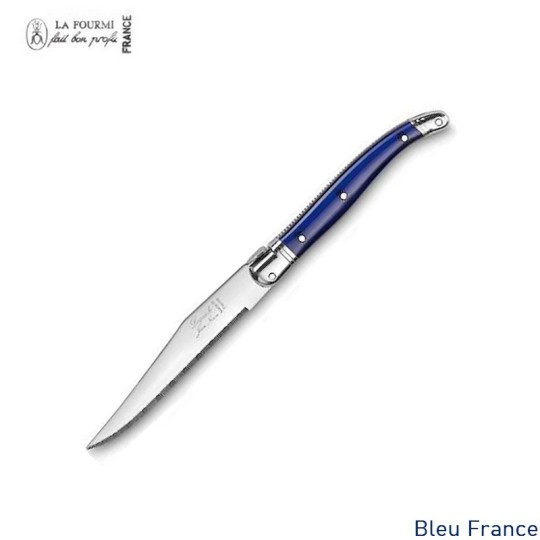 Laguiole par la fourmi couteau de table cranté - plastique bleu France