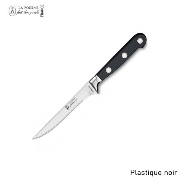 La fourmi couteau de table prestige cranté à dents - plastique noir