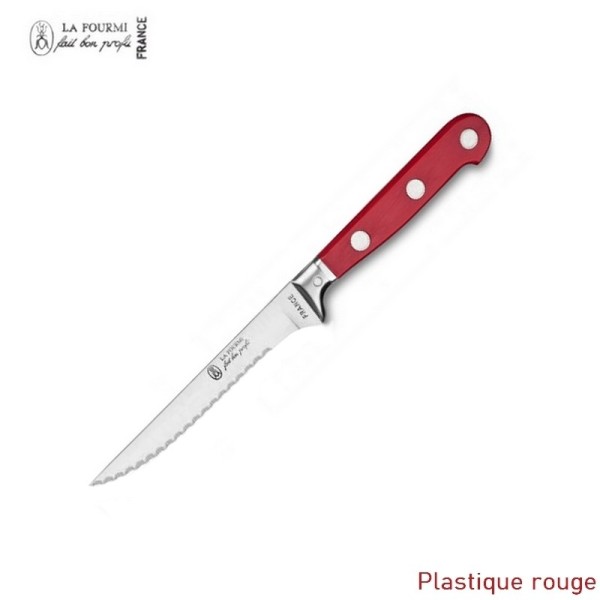 La fourmi couteau de table prestige cranté à dents - plastique rouge