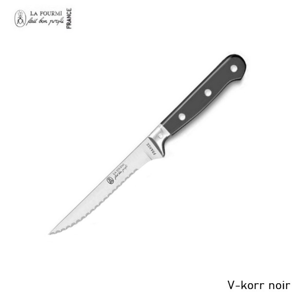 La fourmi couteau de table prestige cranté à dents - v-korr noir