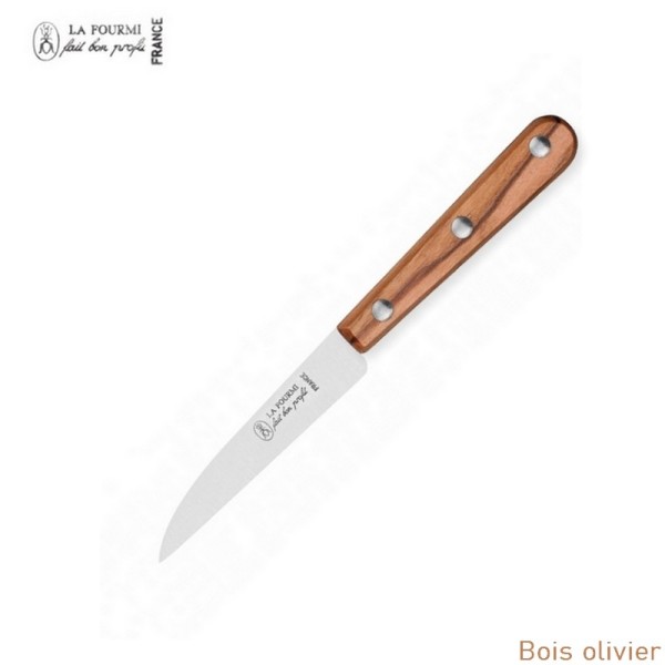 La fourmi couteau de cuisine lame droite 8 cm - bois olivier