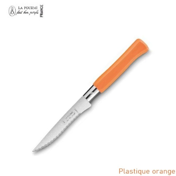 La fourmi couteau de table country cranté - plastique orange