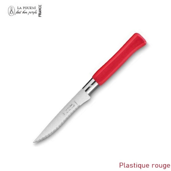 La fourmi couteau de table country cranté - plastique rouge