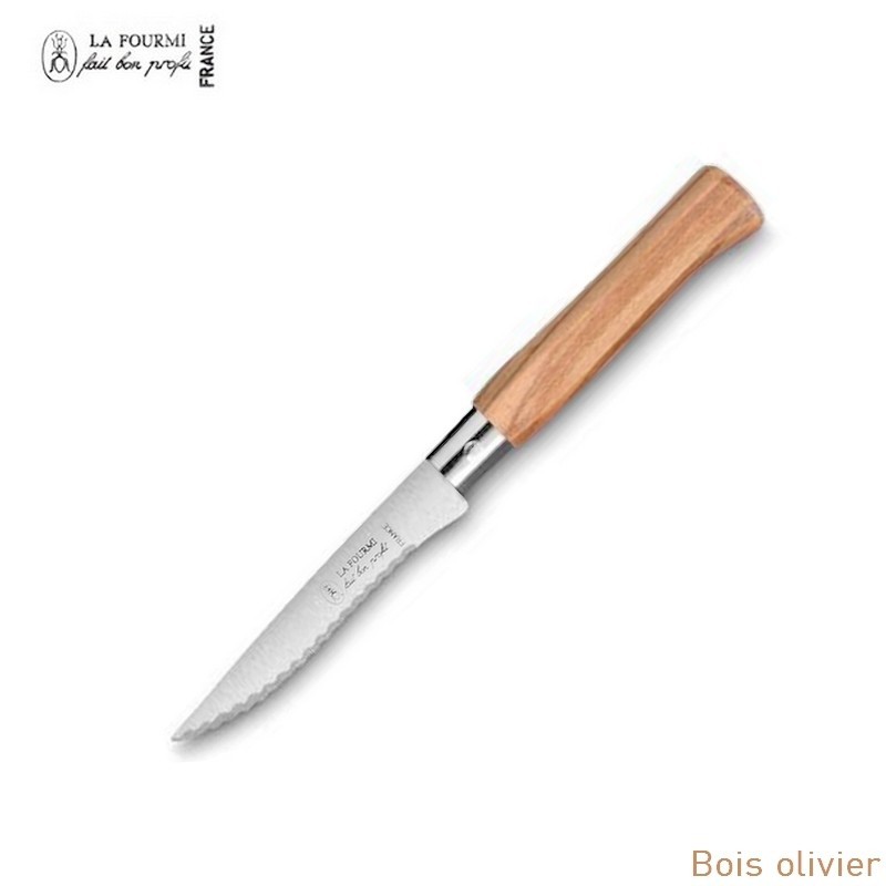 La fourmi couteau de table country cranté - bois olivier