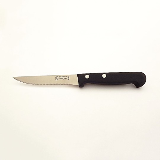 Lot de 6 couteaux de Table Crantés - Lot 1 -
 La Fourmi -
 Plastique noir - Vue 2 - coutellerie-du-sud.com