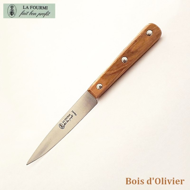 La Fourmi Couteau de Cuisine Lisse 10 cm Bois d'olivier - Vue 1 La Fourmi Couteau de Cuisine Lisse 10 cm Bois d'olivier - Vue 1