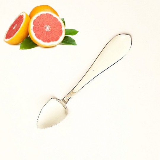 Set 3 Pièces - Cuillère & Couteau à Pamplemousse - Acier Inoxydable - Bords Dentelés - Pour Kiwi, Pommes...