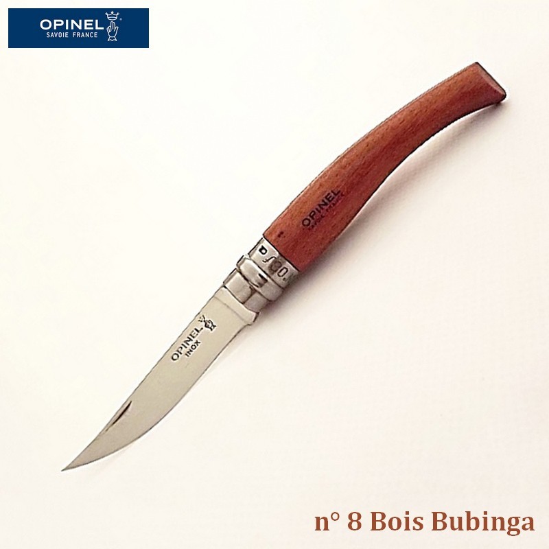 Opinel Couteau de Poche Effilé N°8 Bois bubinga - Vue 1 Opinel Couteau de Poche Effilé N°8 Bois bubinga - Vue 1