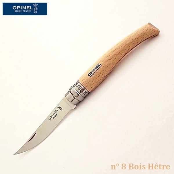 Opinel Couteau de Poche Effilé N°8 Bois hêtre - Vue 1