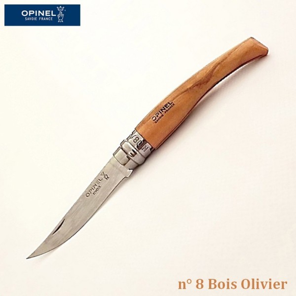 Opinel Couteau de Poche Effilé N°8 Bois olivier - Vue 1